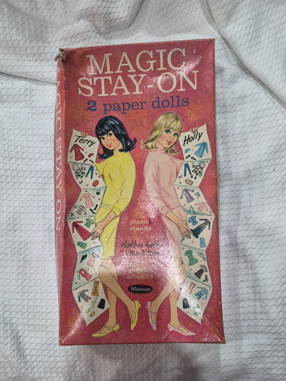 Vintage 1966 Whitman Magic Stay On Paper Dolls With Package And Clothing